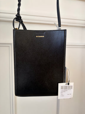 Jill Sander Medium Cannolo Leather Shoulder Bag In black