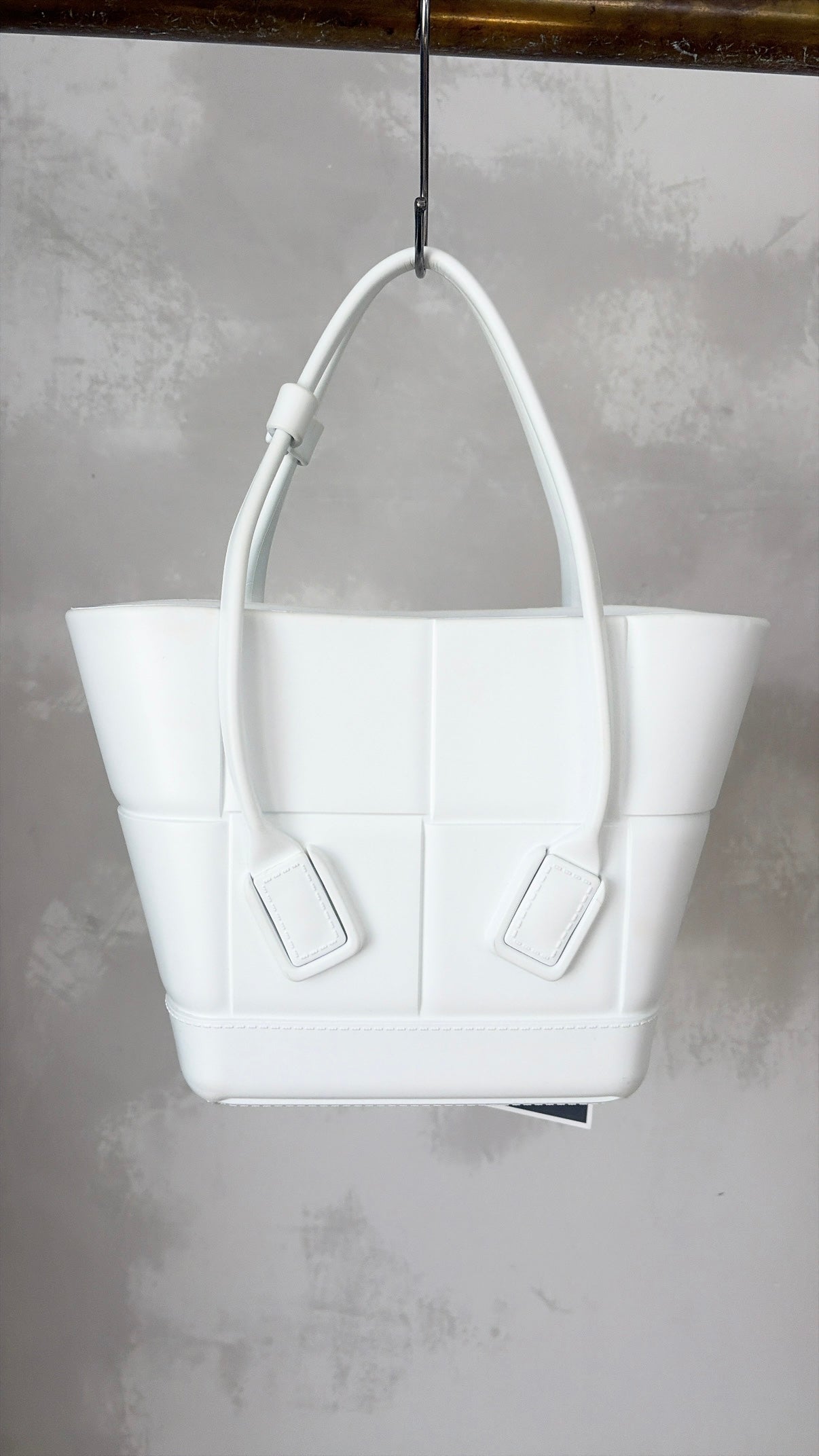 Bottega Veneta Mini Arco Rubber Tote White