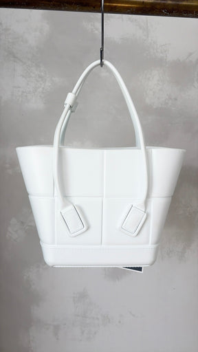Bottega Veneta Mini Arco Rubber Tote White