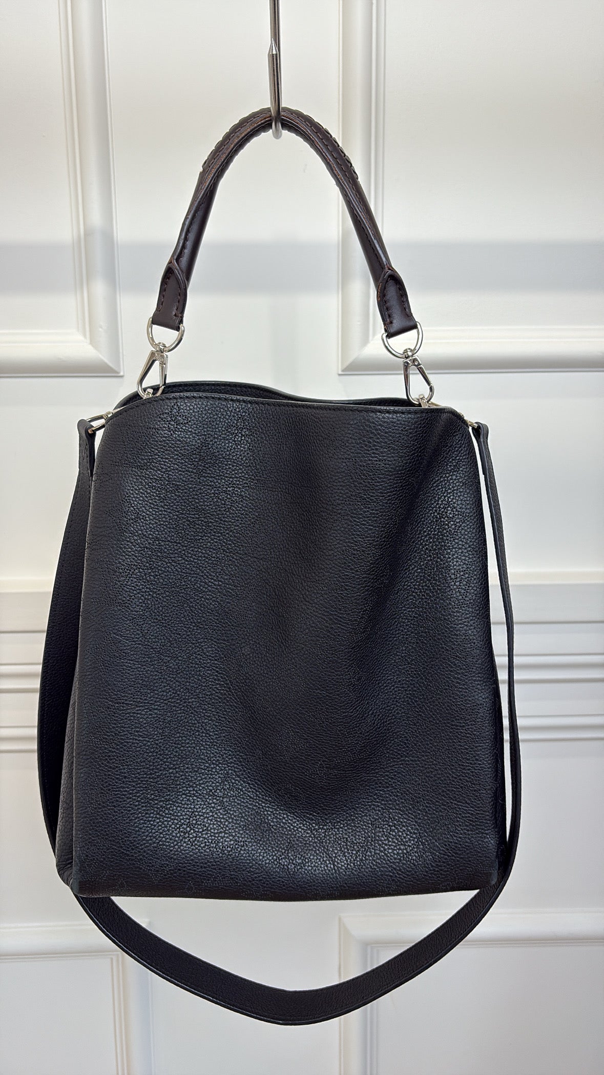 Louis Vuitton Black Mahina Leather Babylone PM Shoulder Bag