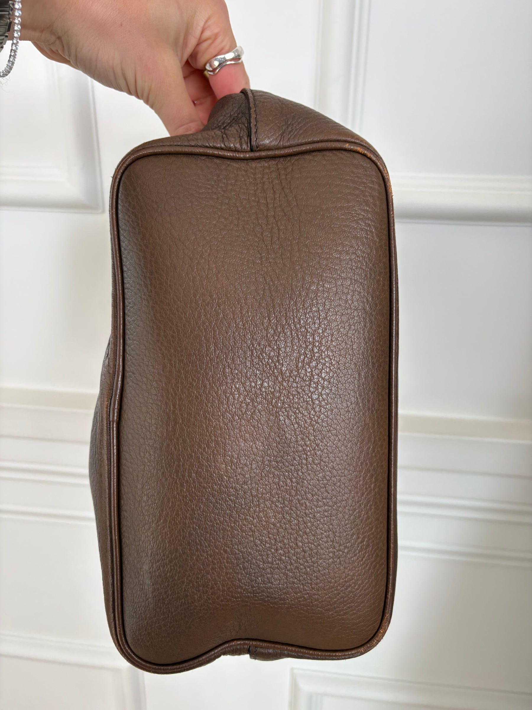 Prada Chocolate Brown Leather Hobo Bag