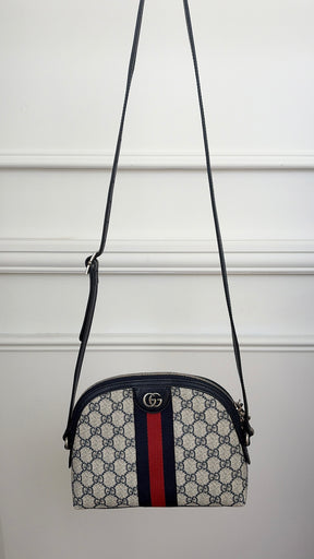 Gucci Navy Monogram Domed Ophidia Bag