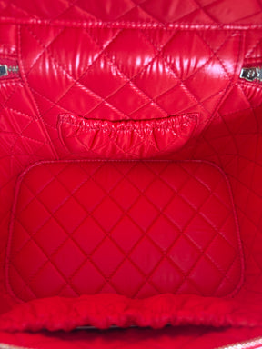 Chanel Red Patent Quilted Leather Vanity Case