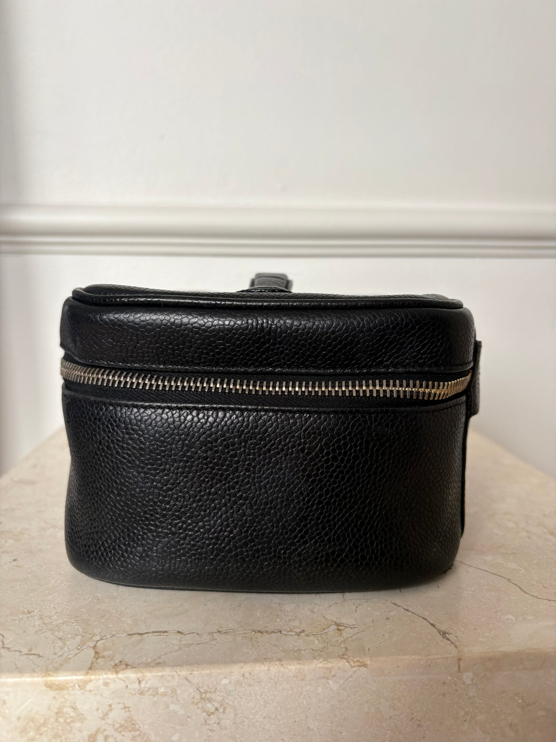 Chanel Black Caviar Leather Toiletry Case