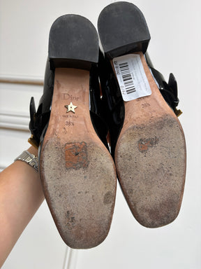 Dior Black Patent Leather Logo Heeled Mary Jane