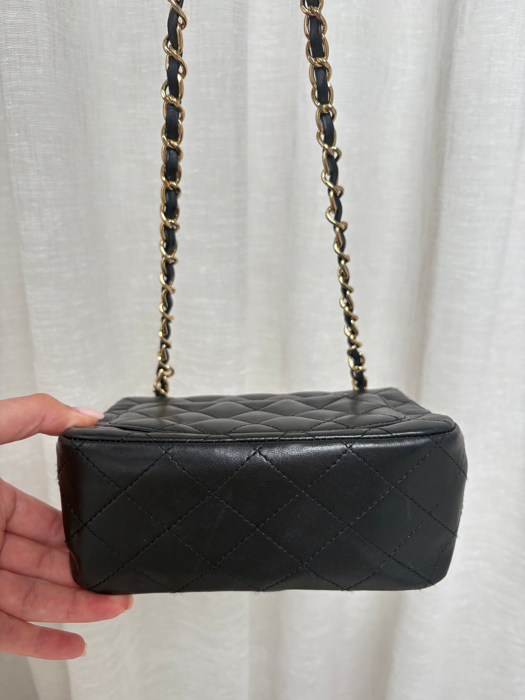 Chanel Mini Flap Bag Black With Gold Plated Hardware