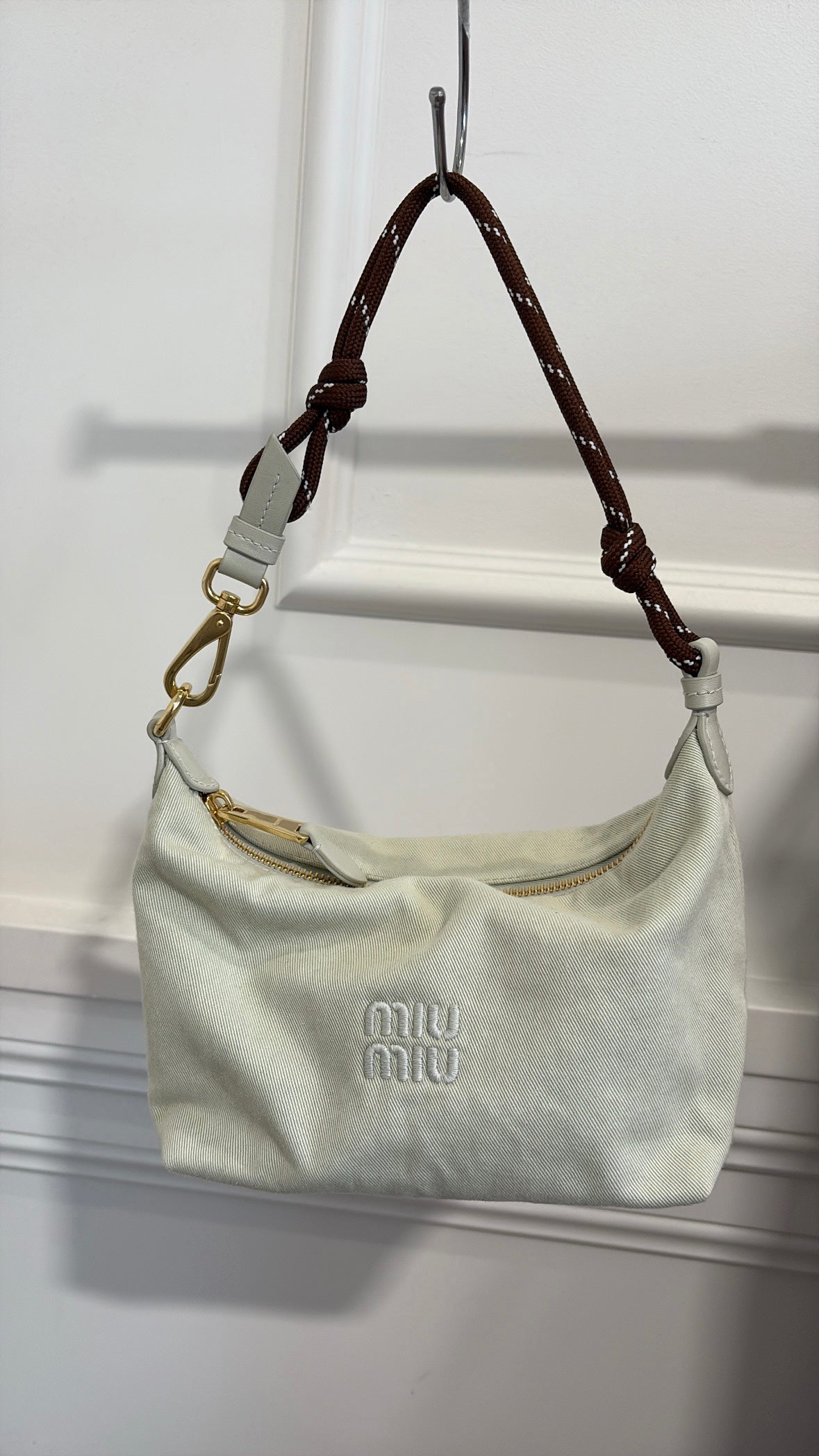Miu Miu Beige Gabardine Pouch