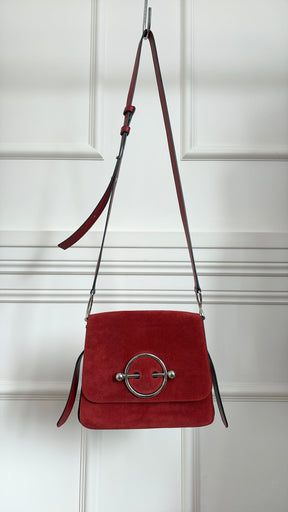 JW Anderson Red Suede and Leather Pierce Bag