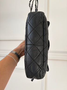 Chanel Black Leather Easy Zip Flap Bag