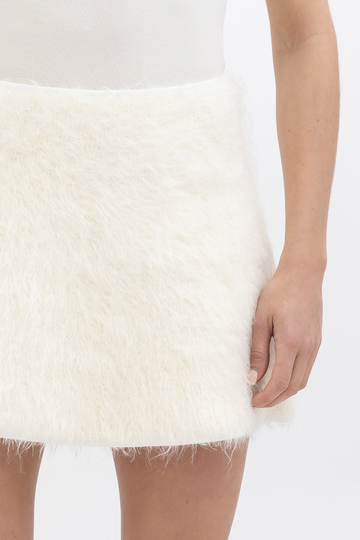 Faux Fur A-Line Mini Skirt