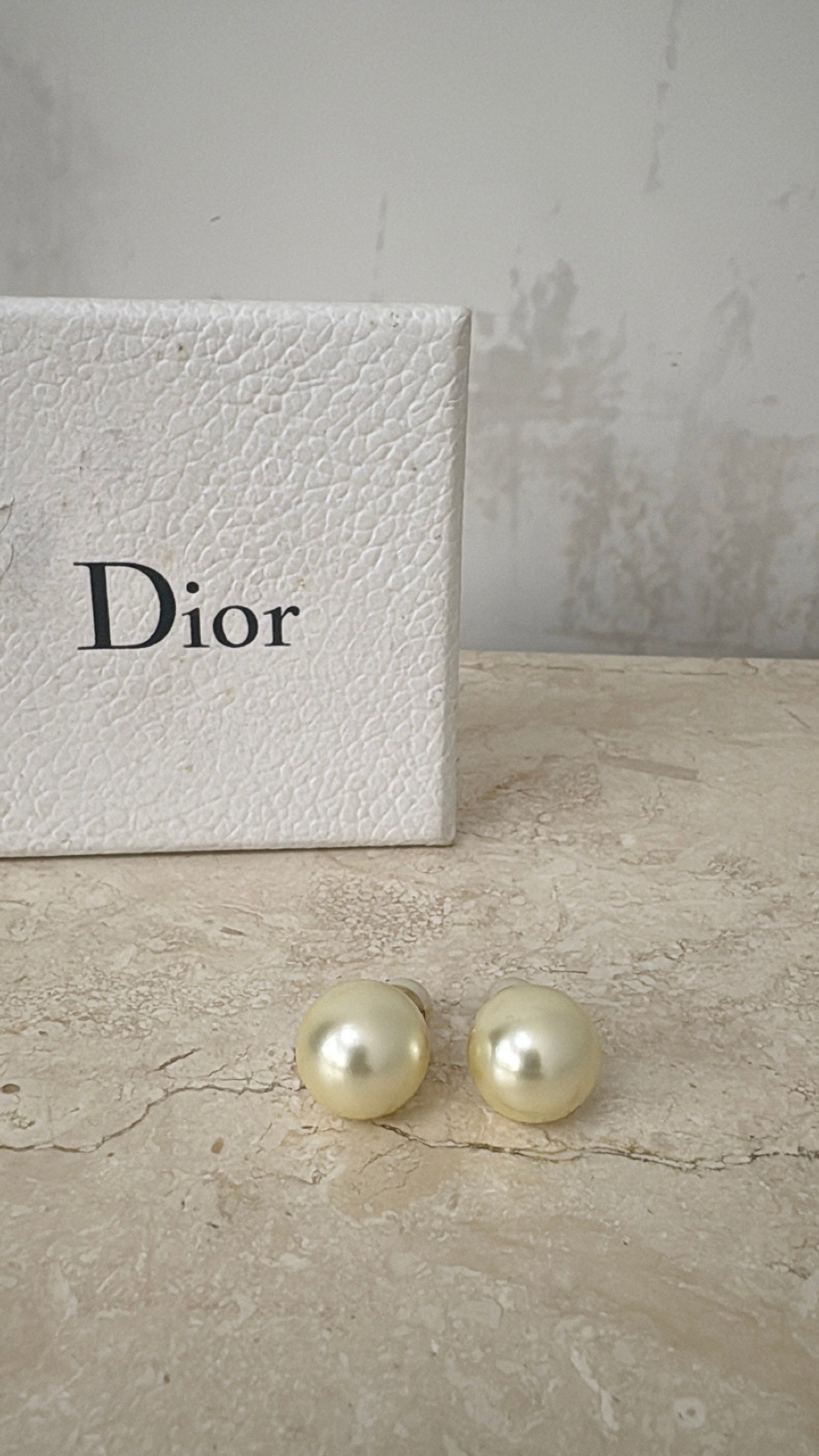 Dior Pearl and Gold Tone Tribal Earrings