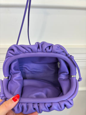 Bottega Veneta Purple Leather Mini Pouch Bag