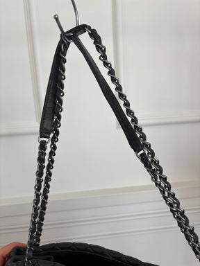 Chanel Charcoal Quilted Leather Shopper Tote