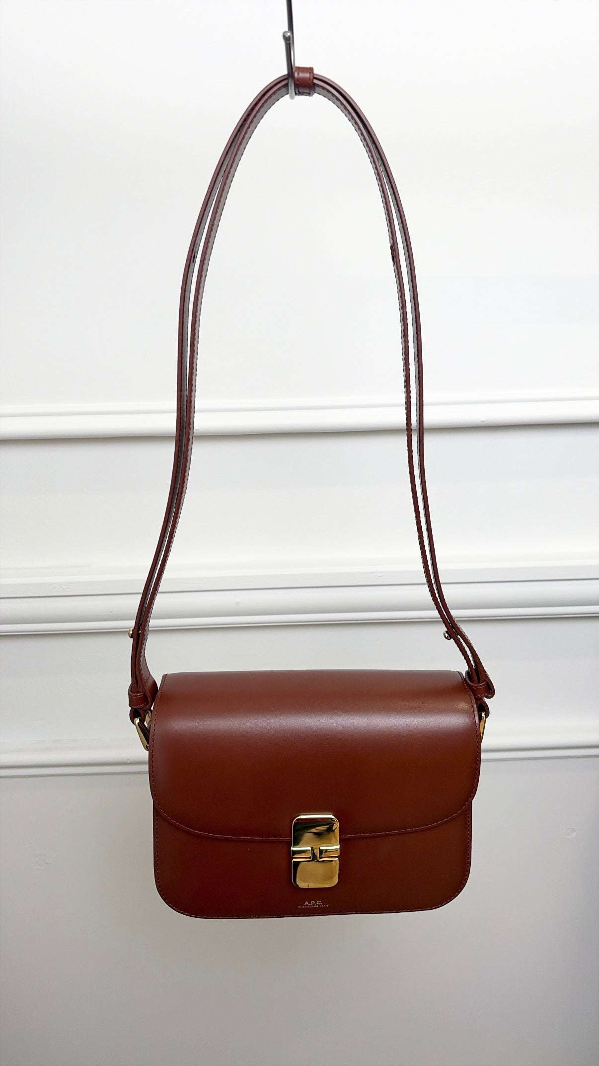 APC Brown Leather Grace Crossbody Bag