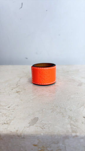 Loewe Anagram Snap Leather Bracelet Fluro Orange, OS