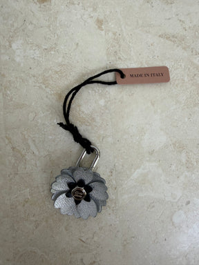 Miu Miu Silver Leather Flower Micro Trick Charm