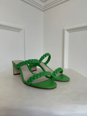 Porte and Paire Green Braided Mules, 38 EU