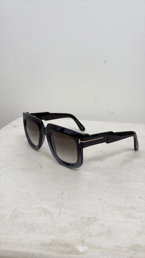 Tom Ford Black Ombre Oversized Square Sunglasses