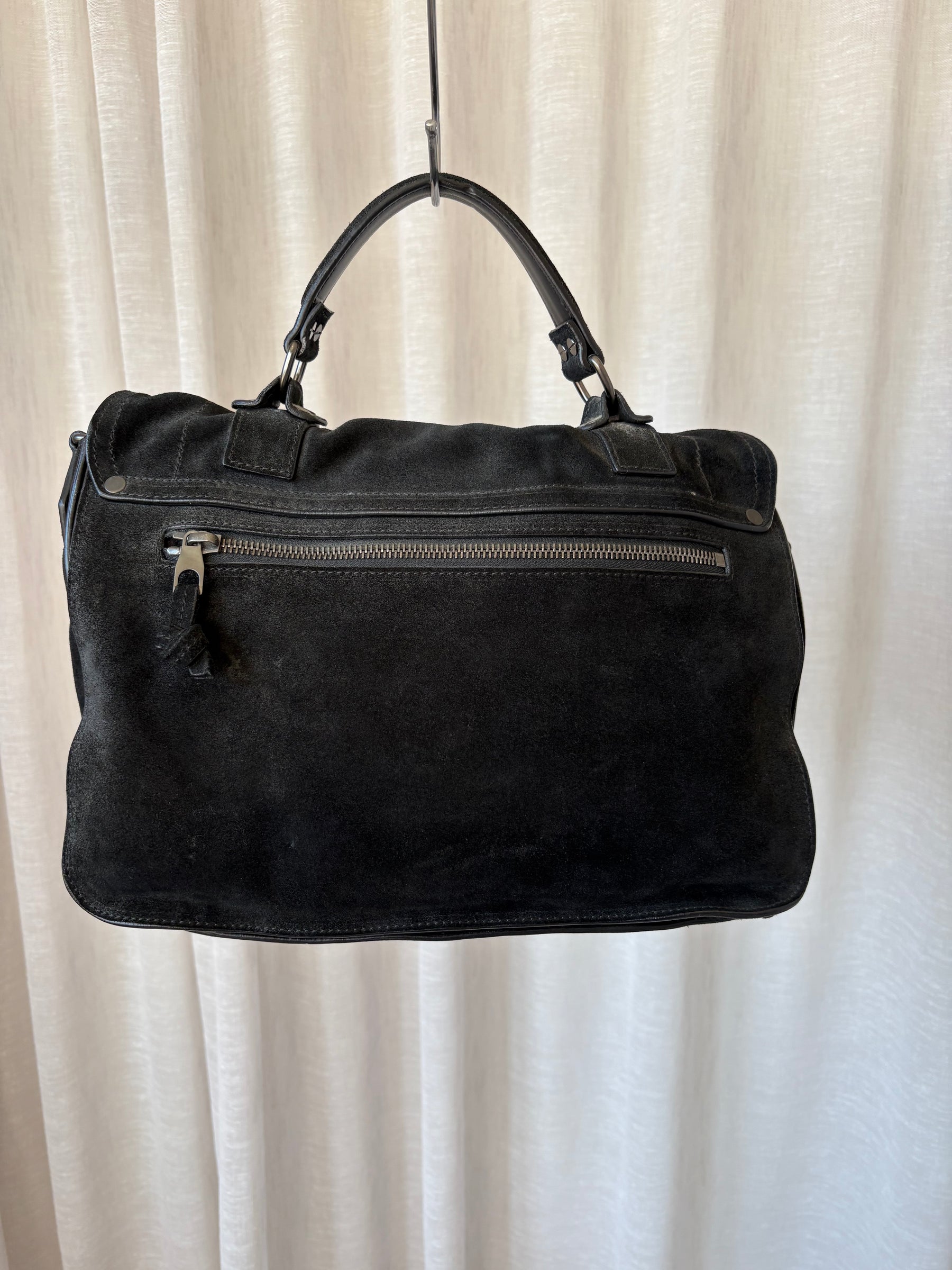 Proenza Schouler Black Suede PS1 Satchel Bag