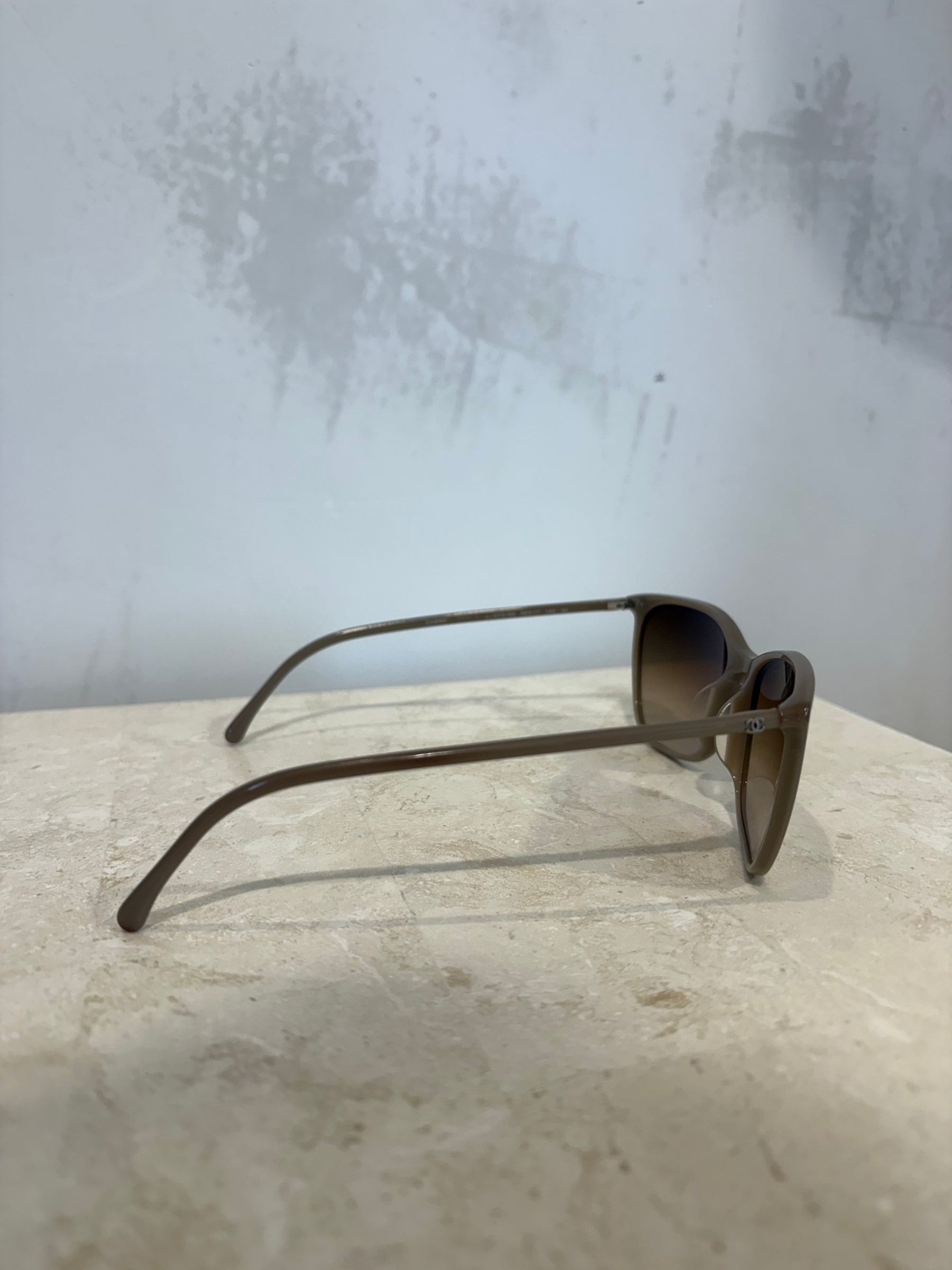 Chanel Taupe Square Sunglasses