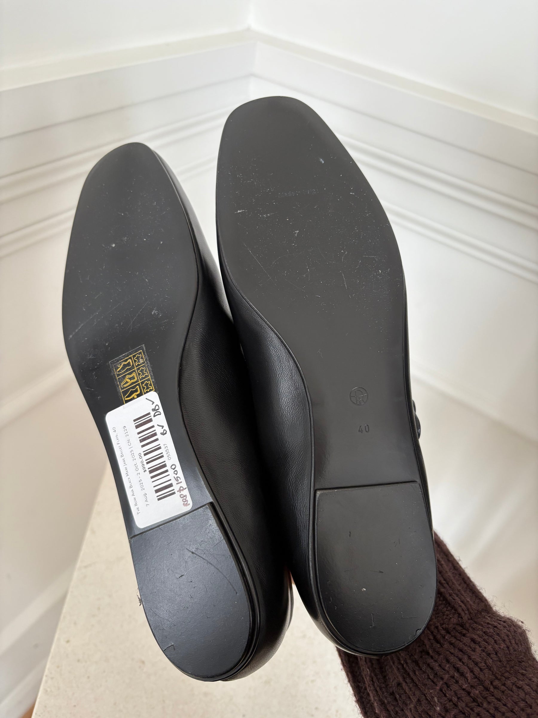 The Row Ava Black Mary Jane Ballet Flats, 40