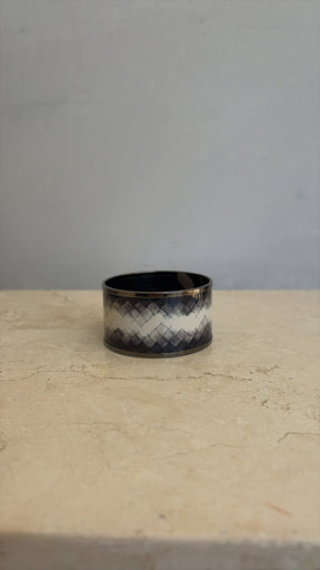 Bottega Veneta Grey and White Printed Metal Cuff
