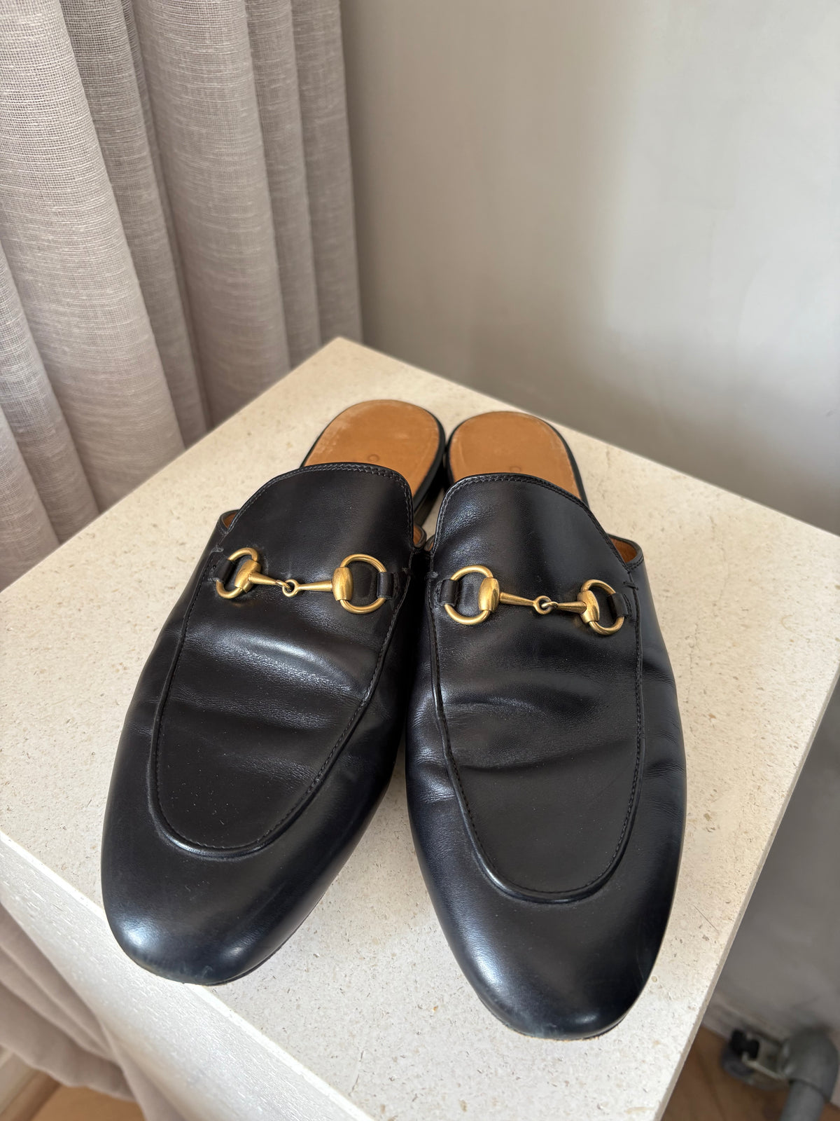 Gucci Black Princetown Mules, 39.5