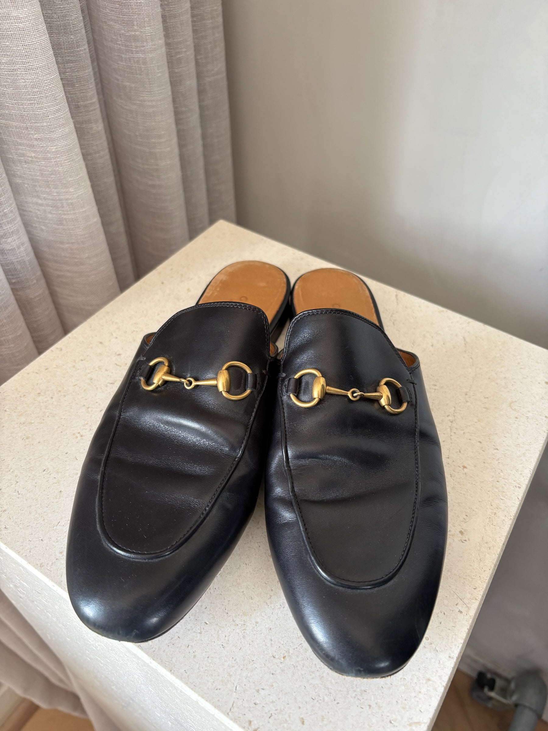 Gucci Black Princetown Mules, 39.5