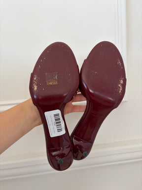 Paris Texas Burgundy Patent Leather Heeled Mule, 41