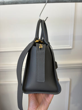 Saint Laurent Charcoal Leather Downtown Cabas Top Handle Crossbody