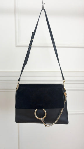 Chloé Black Leather and Suede Faye Bag