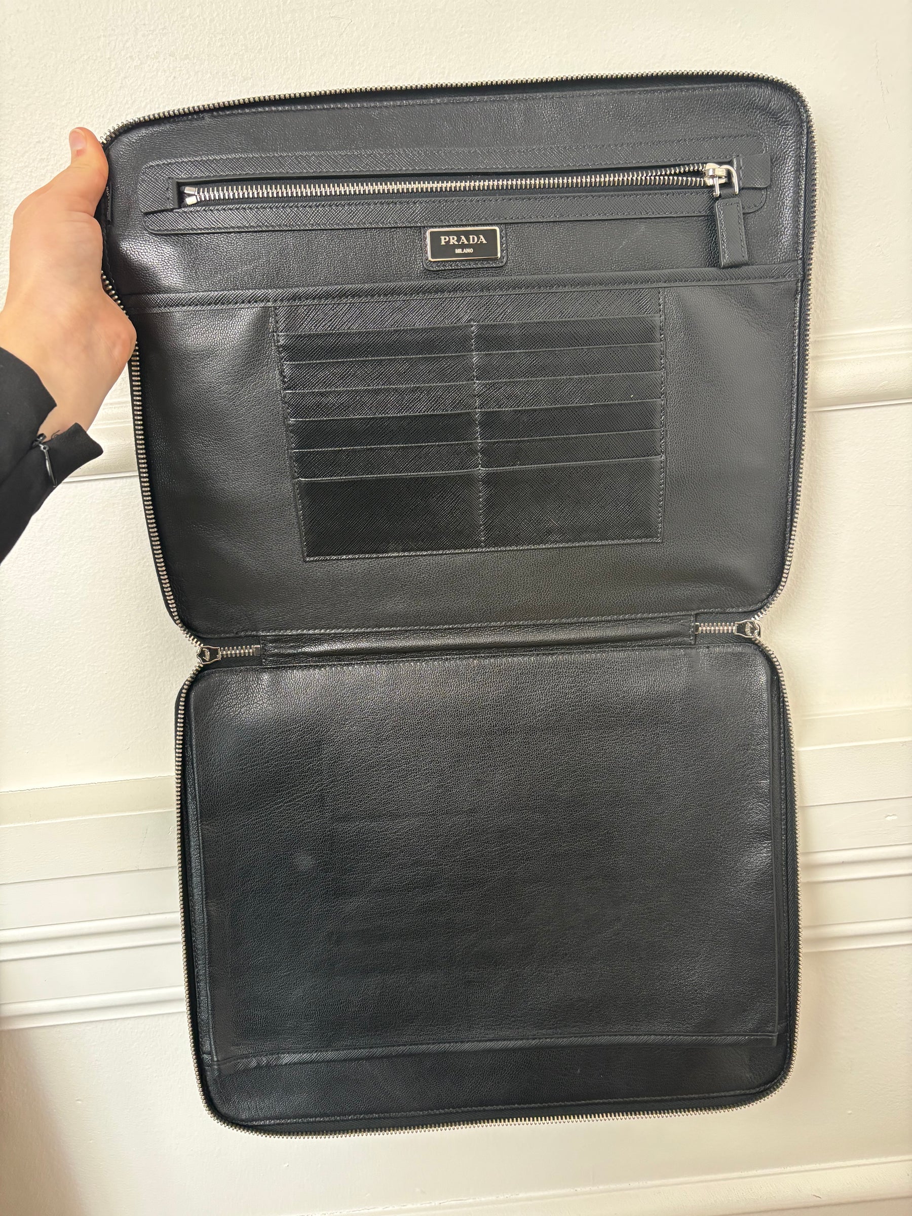 Prada Saffiano leather document holder