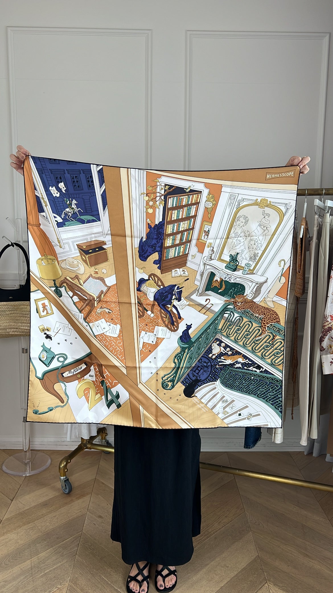 Hermès Multi Colour 'Hermesscope Mystere Au' Silk 90 Scarf