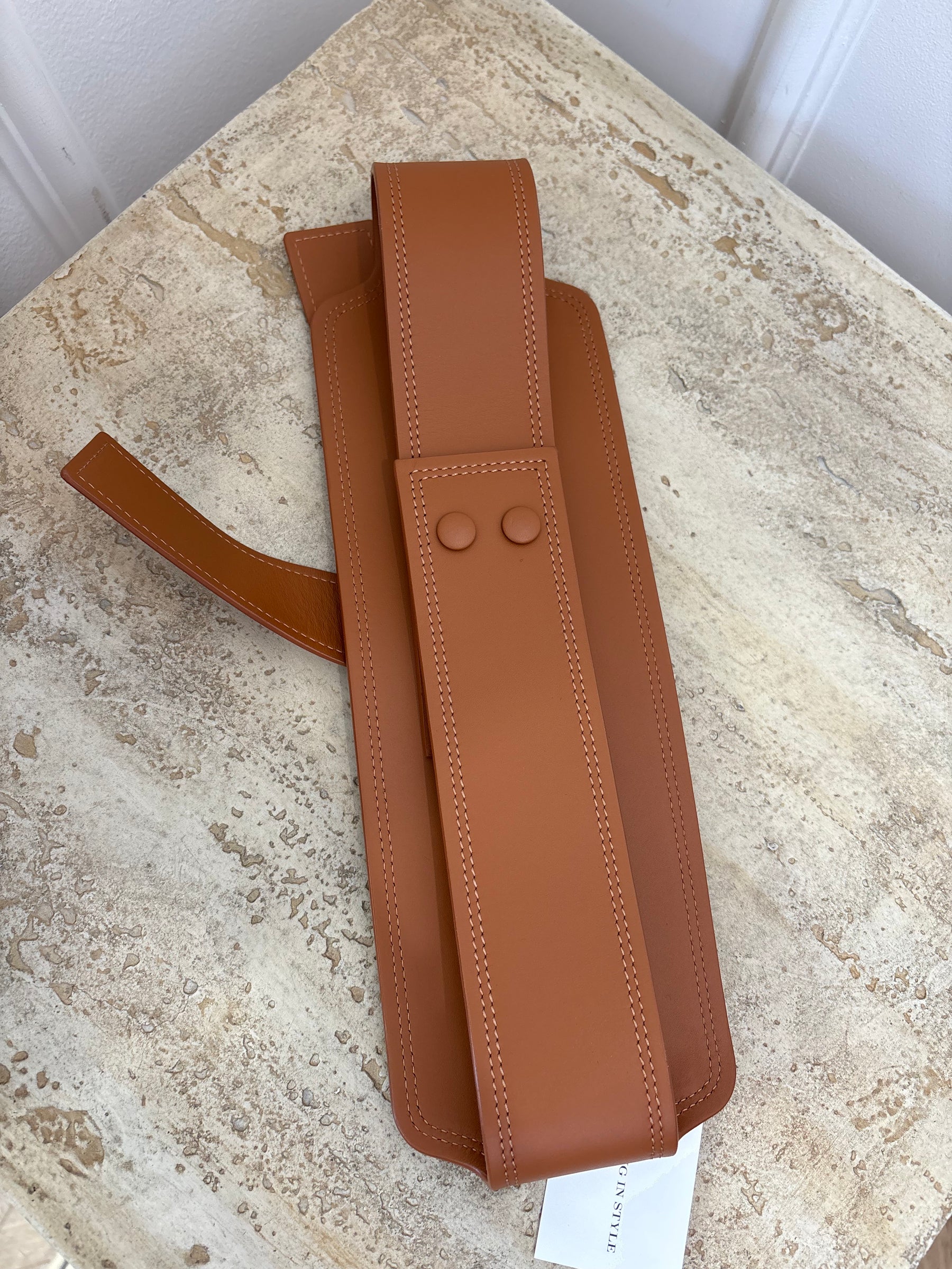 Loewe Tan Leather Knot Detail Corset Belt, L