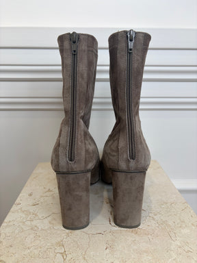 Scanlan Theodore Taupe Suede Pointed Boots, 39