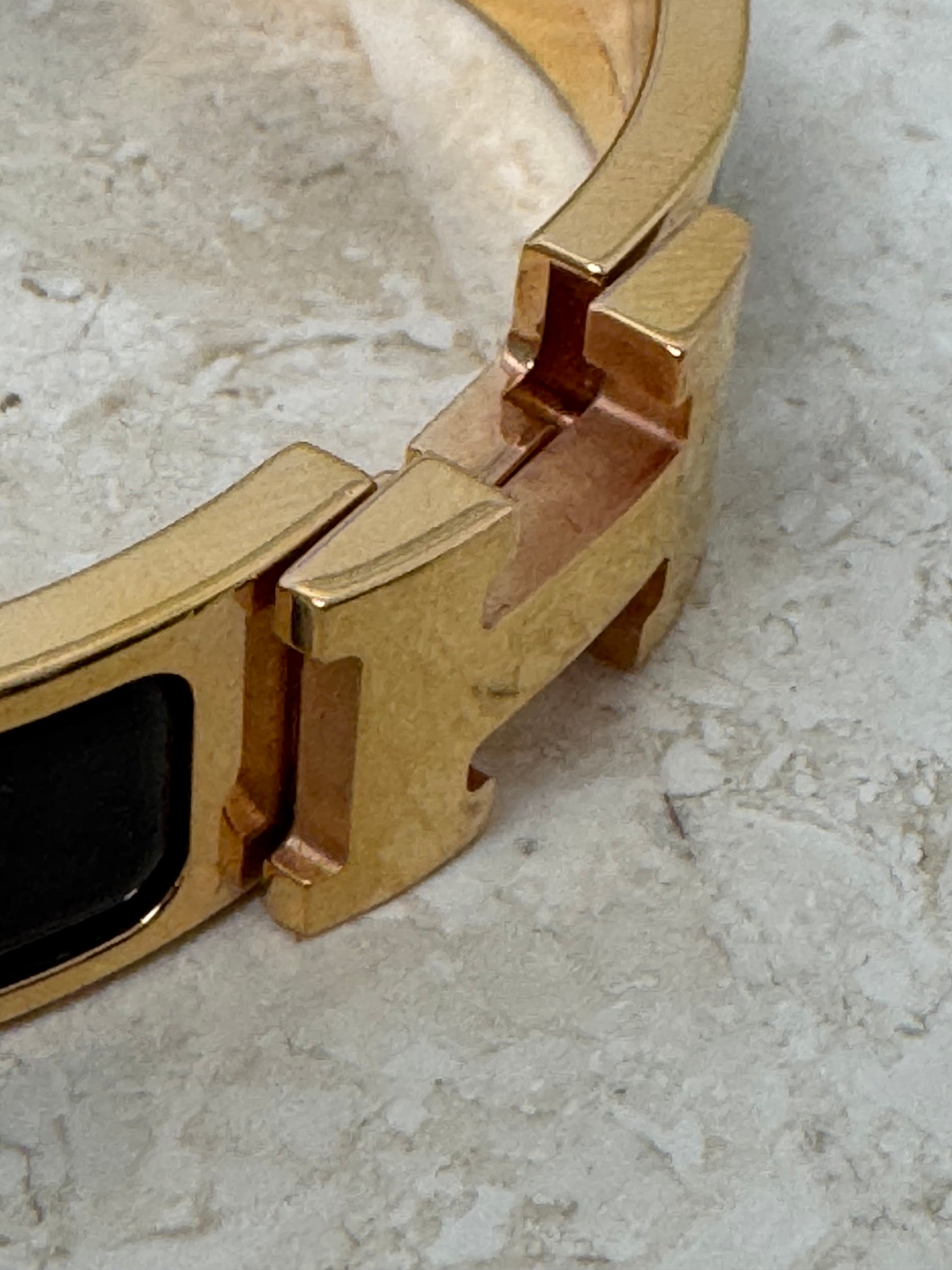 Hermès Click H Bracelet Rose Gold And Black PM