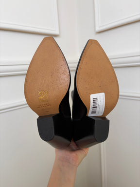Isabel Marant Black Leather Western Ankle Boots, 38