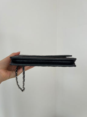 Chanel Purple and Green Iridescent Wristlet Clutch