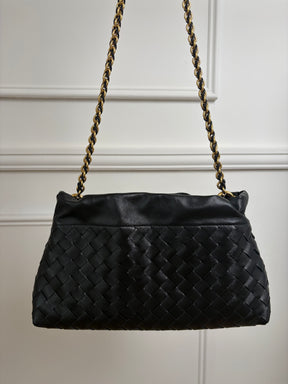Bottega Veneta Black Intrecciato Leather 'Dustbag Notte' Bag