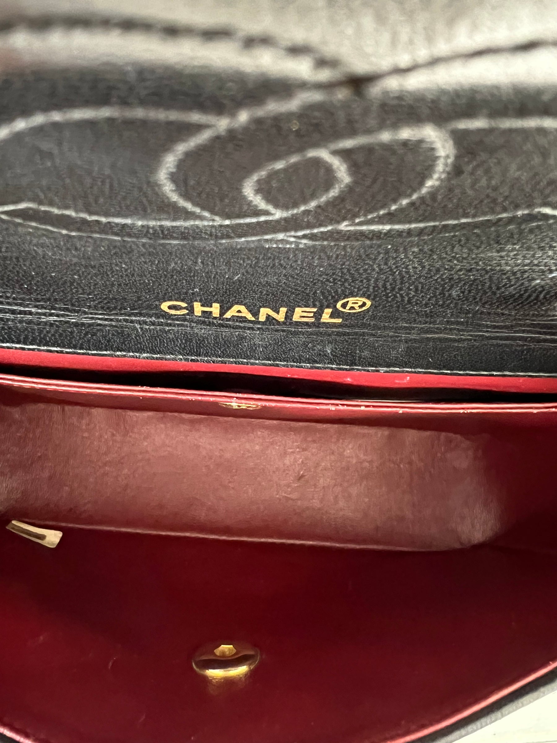 Chanel Black Lambskin Leather Diana Flap Bag