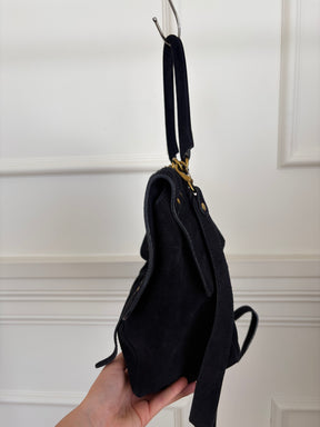 Jerome Dreyfuss Navy Suede Satchel Bag