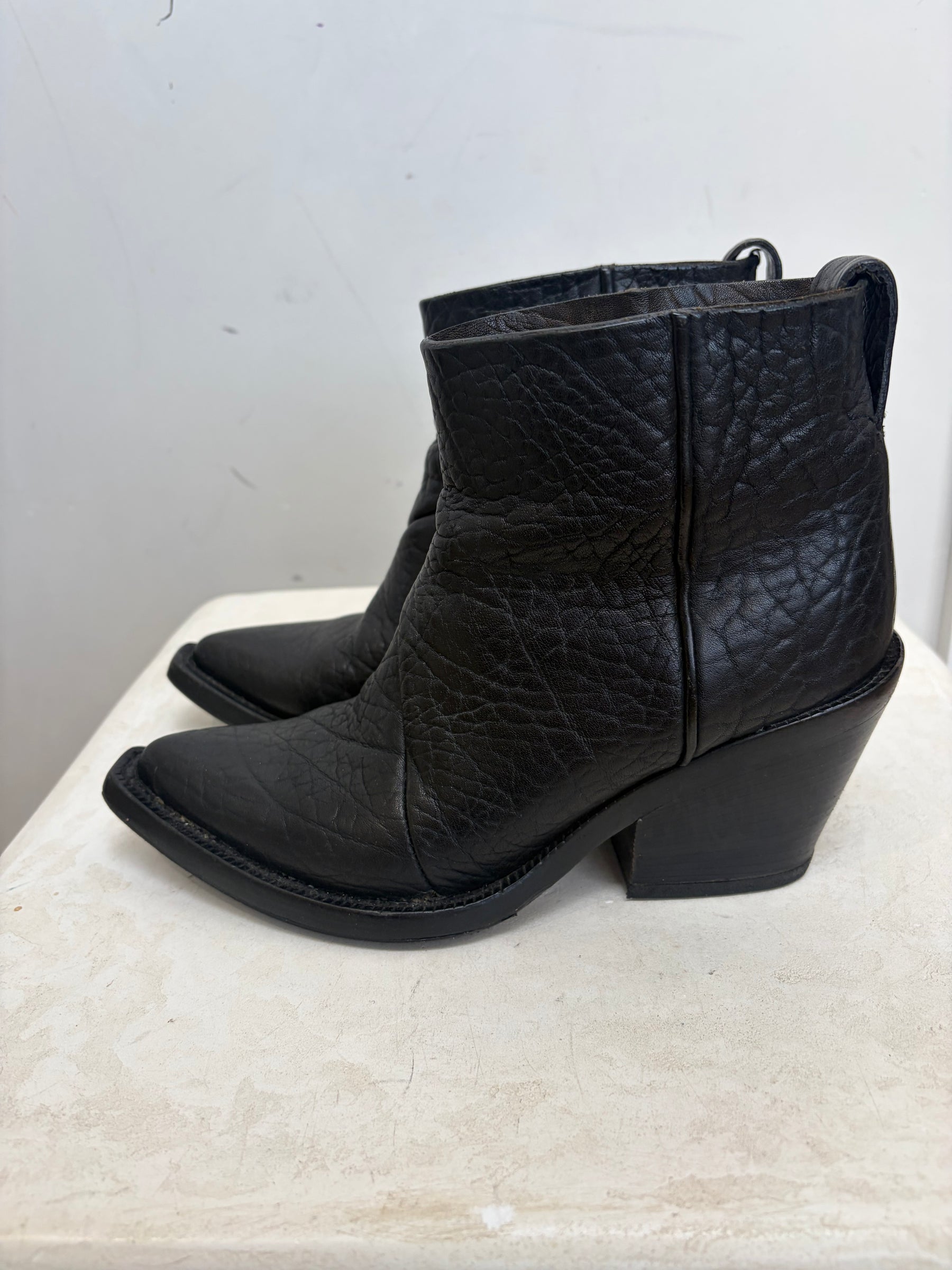 Acne Studios Black Leather Ankle Boots, 36