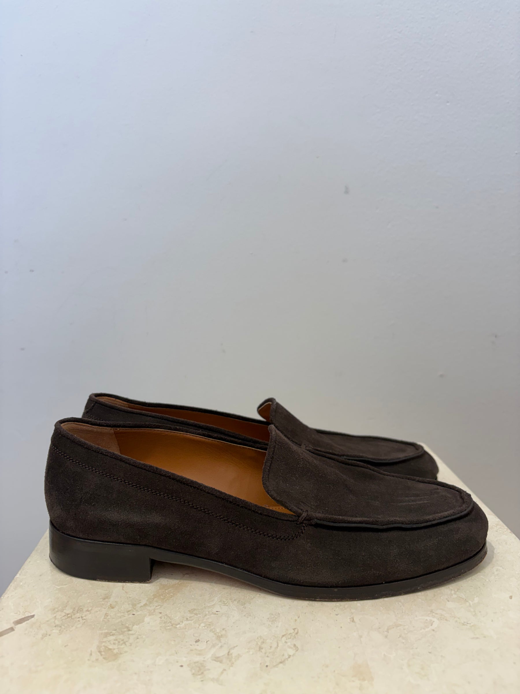 Emme Parsons Chocolate Suede Loafers, 37