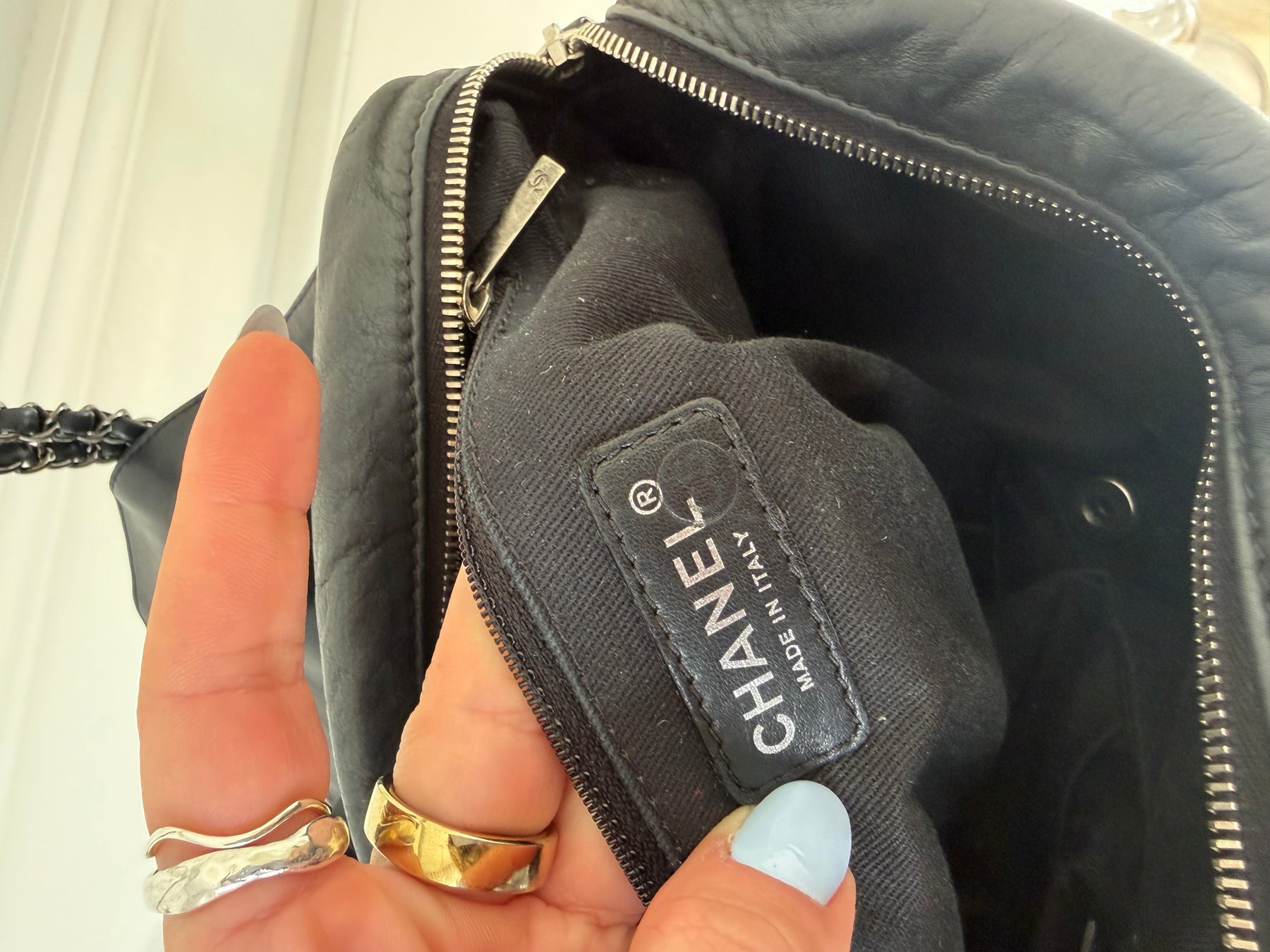 Chanel Black Leather Easy Zip Flap Bag