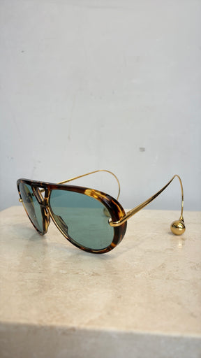 Bottega Veneta Tortoiseshell Aviator 'Drop' Sunglasses