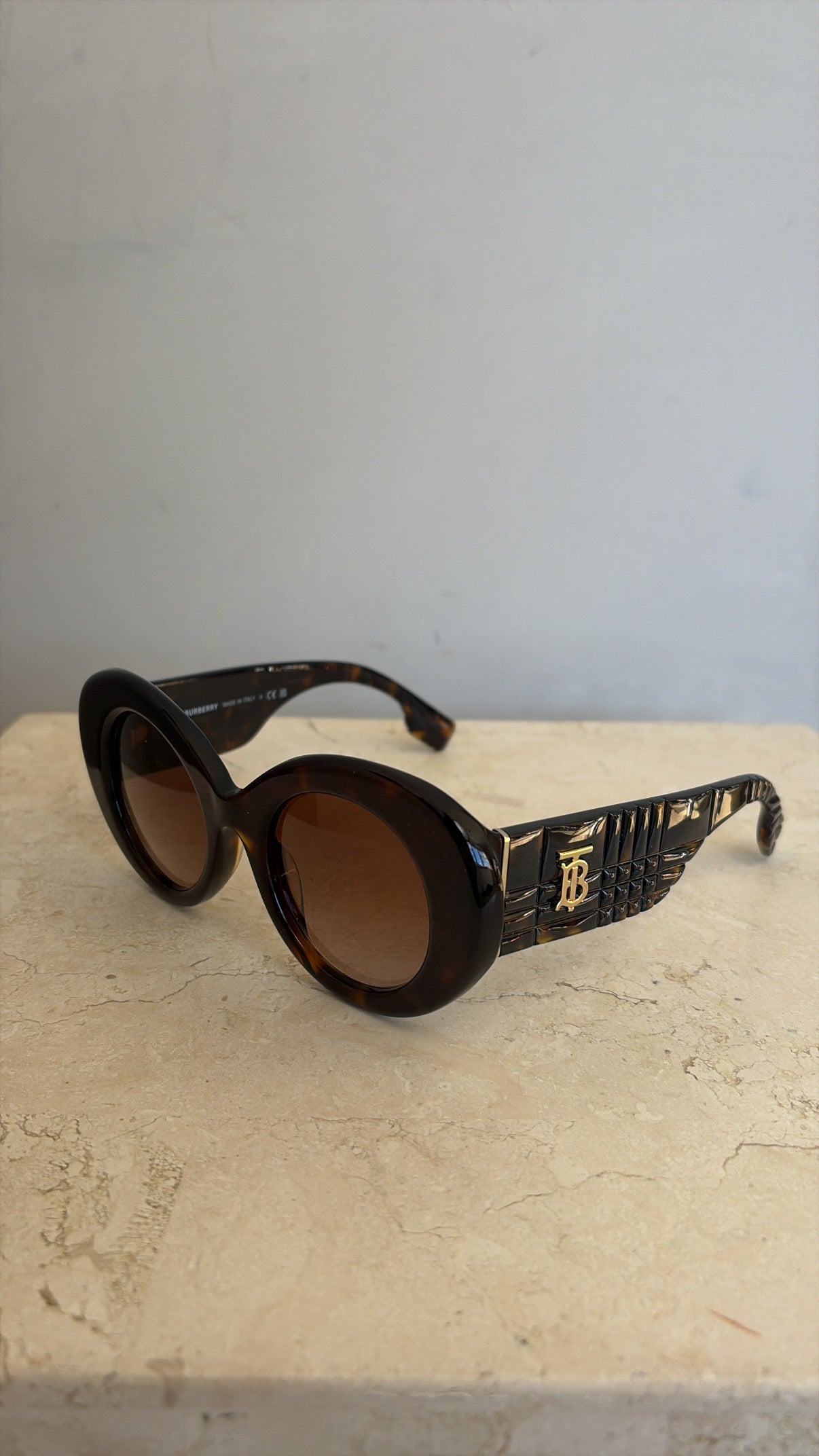 Burberry Tortoiseshell Round Sunglasses