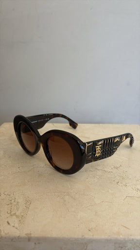 Burberry Tortoiseshell Round Sunglasses