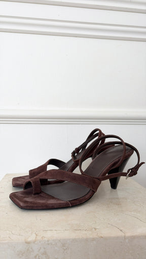 Camilla and Marc Brown Suede Ankle Strap Heels, 39