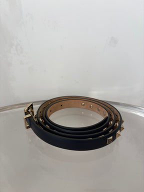 Valentino Rockstud Thin Navy Belt, 95/38