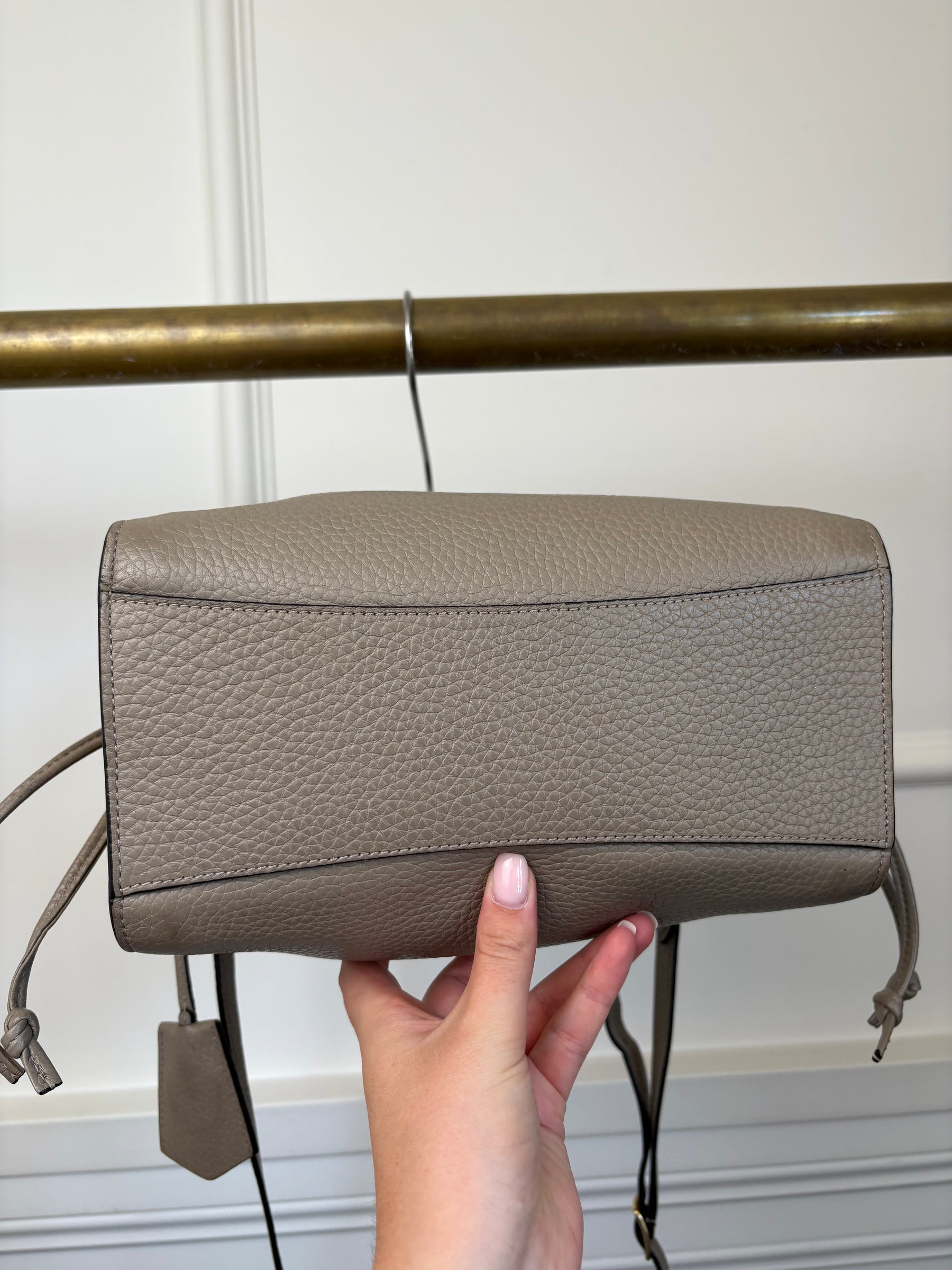 Mulberry Taupe Grained Leather Small Iris Bag